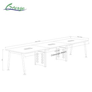 Industrial Design Style Office Conference Table with 25mm Table Top Thickness