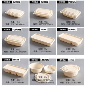 Take Away Fast Food, Compartment Packing Box, Containers, Starch Biodegradable,