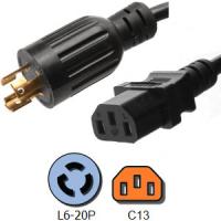 China 14 AWG Extension Plug Power Cord , NEMA L6 20P to IEC C13 Locking Power Cord for sale