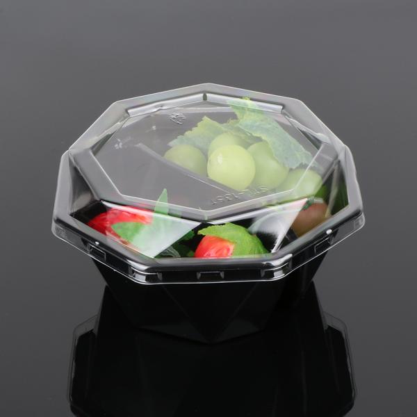 Black Octagon 14.5*14.5*5.5cm Disposable Fruit Tray