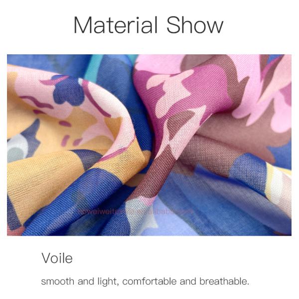 Wholesale Ethnic Muslim Women square Plain Shawl Excellent Feeling Breathable Cotton Voile Hijab Traditional Scarf & Shawl