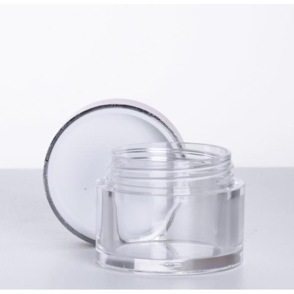 Round Acrylic Luxury Double Wall Cosmetic Jar 50g To 200g Antitear