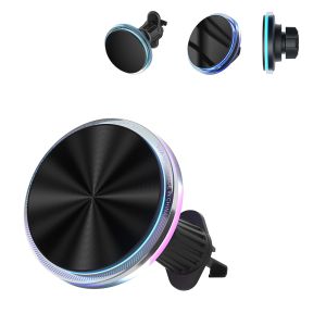 Iphone Wireless Charger Crystal Ambient Light Design Magnetic Stable Car