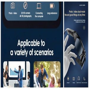 4K Bluetooth Video Camera Sunglasses For Fishing, Skydiving, Skiing
