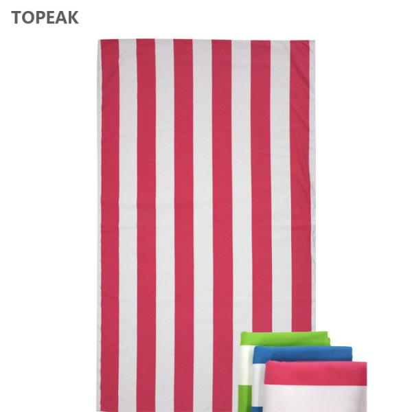 Buy Yoga Travel Microfiber Suede Towel Light Pink Striped Beach Towel 256g at wholesale prices