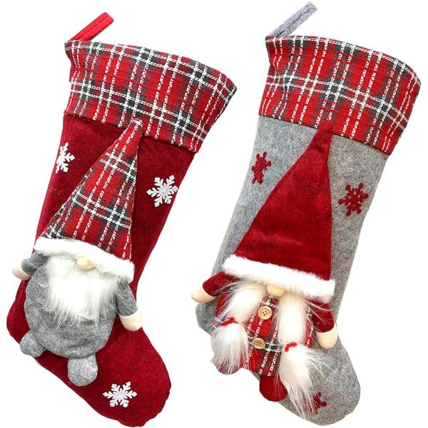 Christmas Stockings New Set 3D Gnomes Santa Christmas Stockings Personalized