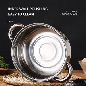 Hot Selling Different Size Kitchen Soup Pot Set 5pcs Stainless Steel Cookware