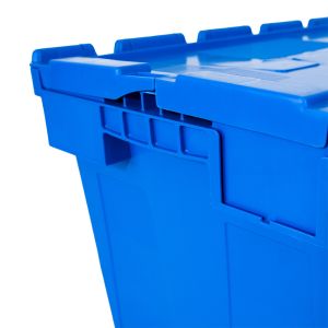 Customized Color Heavy Duty Nested Plastic Container with Attached Lid Solid Box