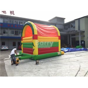 Clearance Inflatable Bouncer , Beautiful Jump House With Small Slide