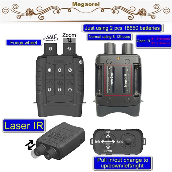 Megaorei B1 Optics Infrared Night Vision Binoculars 200-300m