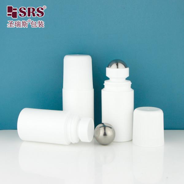 RPPC-60ML Round White Injection Blowing Plastic PP PCR Recycled Eco-friendly Roll On Deodorant Gel Bottle Applicator
