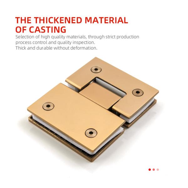 Modern Design 304 Stainless Steel Glass to Glass Hinge 180 Degree Bathroom Gate Clamp