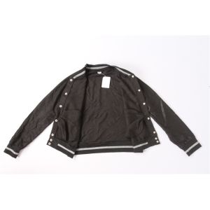 Black Grey Kids Terry Bomber Jacket 65% Polyester 35% Cotton