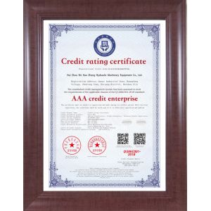 Guangdong Haozheng Hydraulic Equipment Co., Ltd. Certifications