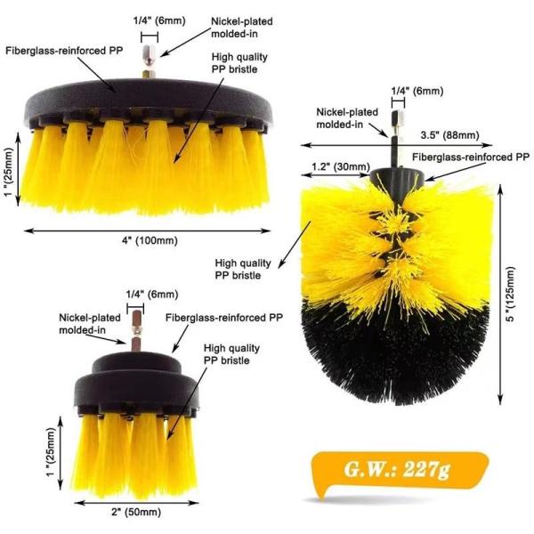 5 Pieces Drill Clean Brush Power Scrubber For Carpet Kitchen Car Wheel Glasses Cleaning