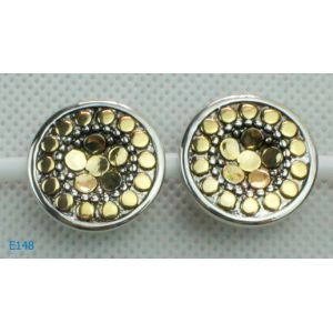 New Fashion Round Gold Plated Zirconia Stud Earrings