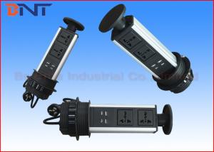 Quality Aluminum Alloy Shell Vertical Pull Up Power Socket With 2 USB Charger for sale