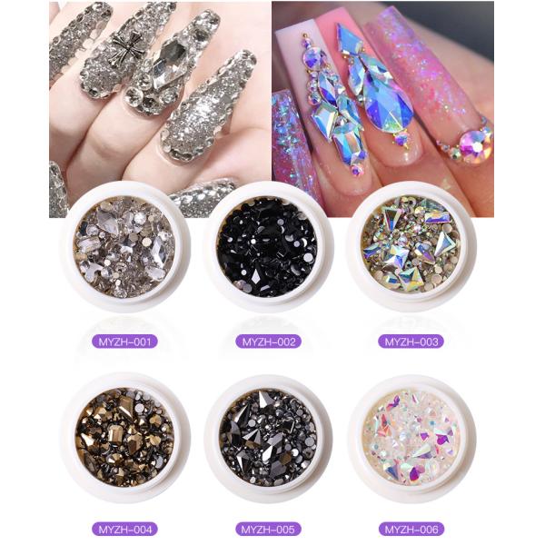 See Details Flat Bottom Mix Shape Glass Nail Diamond Rhinestones for Nail Art from Yiwu