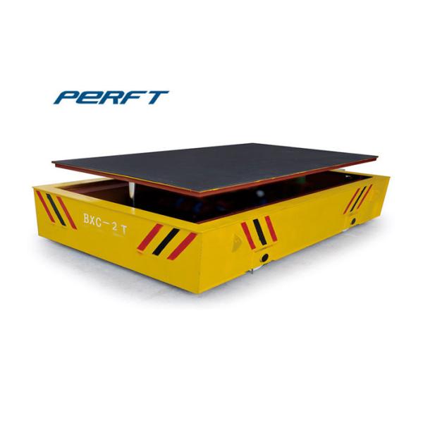 rail guided heavy duty plant trailer with scissor hydraulic lifting rail