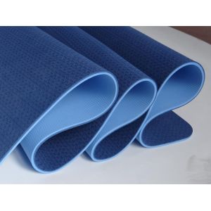 blue colour double Layer fashion pattern TPE yoga mat Approval
