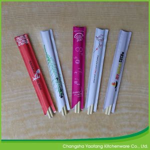 Nature Round Disposable Bamboo Chopsticks 20cm Eco Friendly Printed Logo