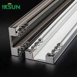 Aluminium Curtain Double Rail Track 1.1mm Thickness