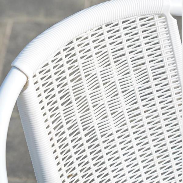 Outdoor Balcony Restaurant Cafe Garden Leisure Metal Glass Round Table and Rattan Chair