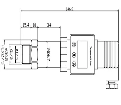 LCD Display Pressure Ht Series Flat Diaphragm Silicon Sensor Pressure-Resistance Transmitter