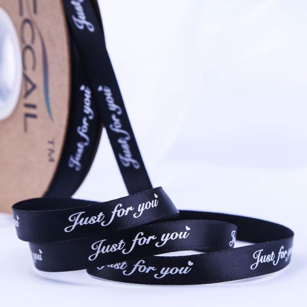 Wholesale custom printed logo decorative blue polyester satin ribbon for bouquets