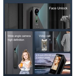 Heavyweight intelligent facial recognition lock Tuya Smart visual intercom