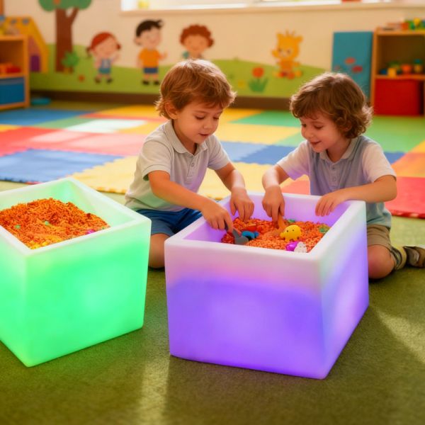 Close-up of LED tray features