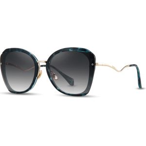 Butterfly Mirror Non Polarized Sunglasses Plastic Frame Grey Tea Color Lens For