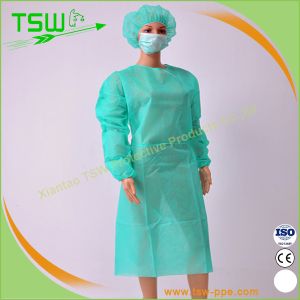 Level 1 2 SMS Isolation Gowns With Knitted Elastic Cuff