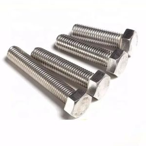 M6 Hex Head Bolts with Polished Finish Thread Length 12mm