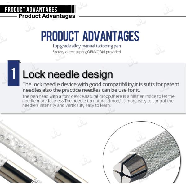 Crystal Permanent Makeup Tools Manual Tattoo Pen For Eyebrow CE Certification