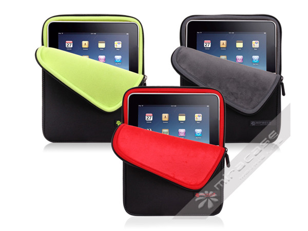 Practical Red / Green Soft PU and Neoprene Ipad Sleeve Case for iPad & 10.1”