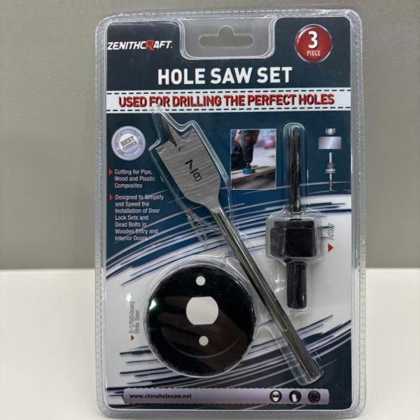 Buy Durability 3PC Lock Installation Hole Saw Kit Customizable Black Oxide / Spray Painted at wholesale prices
