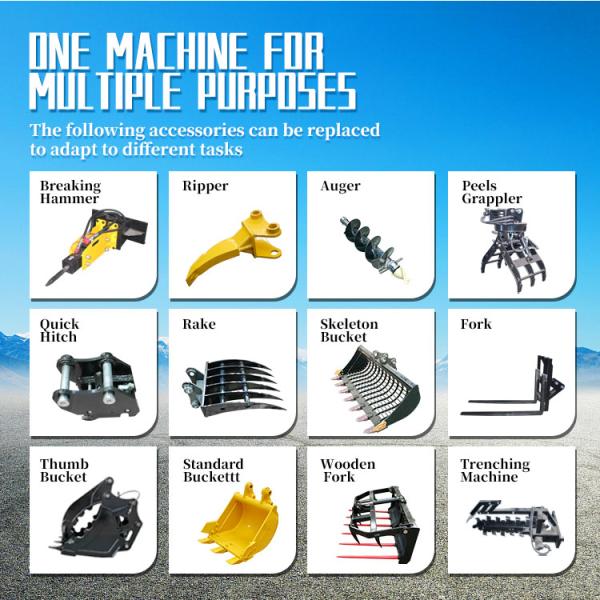 Free Shipping Epa Excavator 1ton 2 Ton Kubota Engine Crawler Digger Farm Minibagger 1 Ton Mini Excavator for Sale