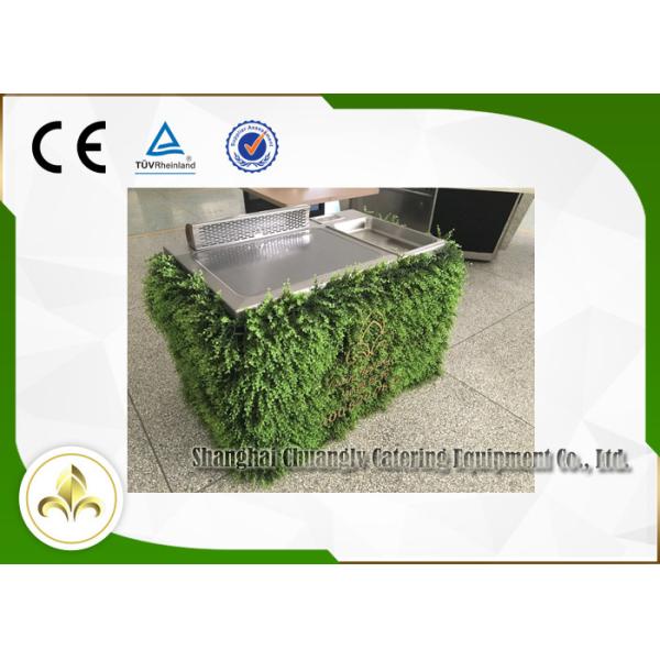 Professional Evergreen Mobile Teppanyaki Grill For Steak Overhead Exhaustion