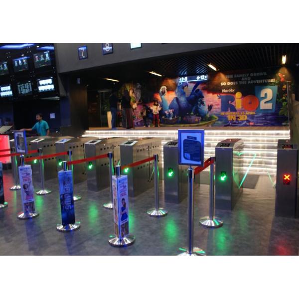 Intelligent Flap Barrier Integrated With 304 Stainless Steel Used In Cinema