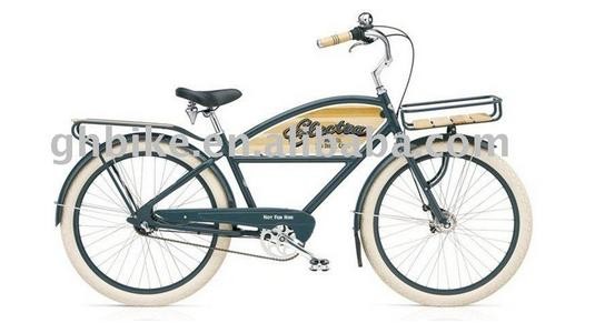 Men's 26" Beach Cruiser Bike with Basket and Carrier CE Certified Nexus 3 Speed Bicycle
