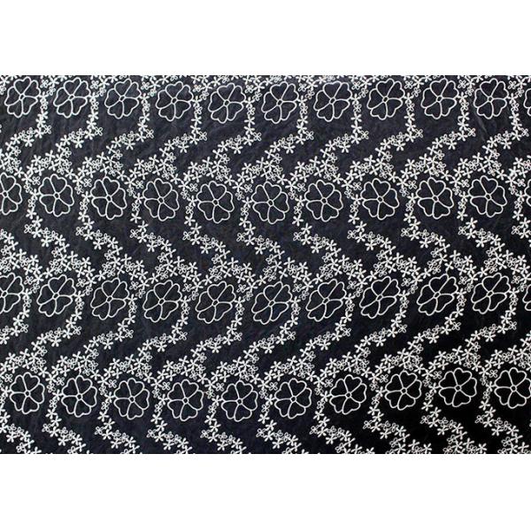 Organza Embroidered Mesh Lace Fabrics With Scalloped Edge For Dress Via OEKO TEX