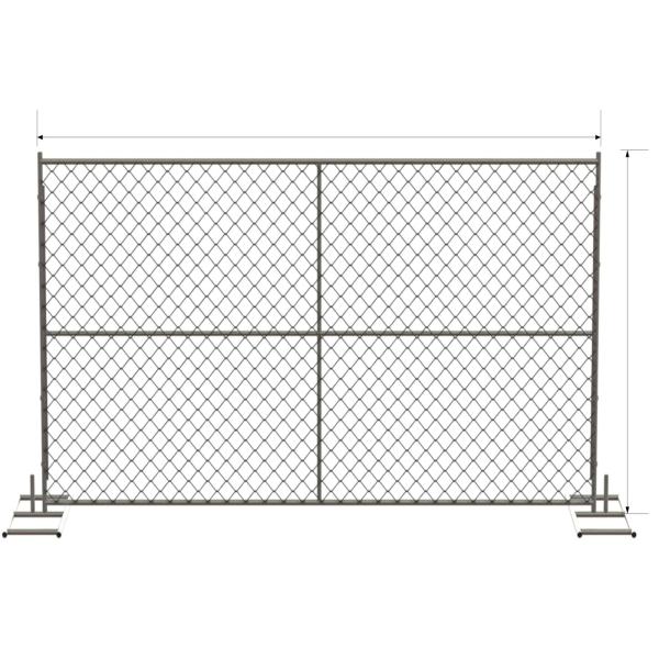 Buy 6 foot x 12 foot chain link mesh temporary fencing panels with a 1 3/8" x 16GA and 2-3/8 inch temp fence at wholesale prices