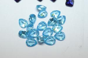 China cubic zirconia aqua blue CZ gems, blue sky topaz blue CZ on sale