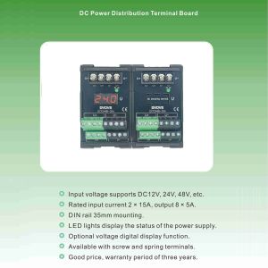 Digital Display DC 24V 8 Ways Power Source Wiring Distribution Splitter Terminal