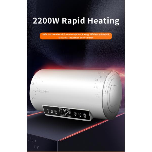 40L/50L/60L/80L 2000W Electric Bathroom Hot Storage Water Heater Plastic for Shower 1 Piece Touch Button Wall Mounted IPX4 220