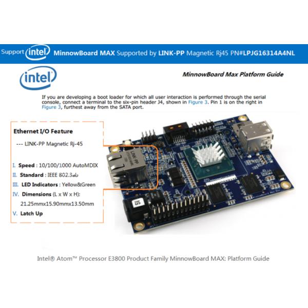 J8064D668ANL 1X6 8p8c RJ45 Connector with 10/100 Base-T Integrated Magnetics