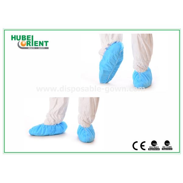 Single Use Nonwoven Disposable Waterproof Shoe Covers With Elastic Rubber Around