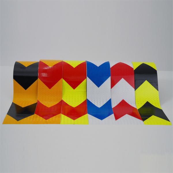 PVC Radium Adhesive Reflective Strips Reflector Sticker Yellow And Red