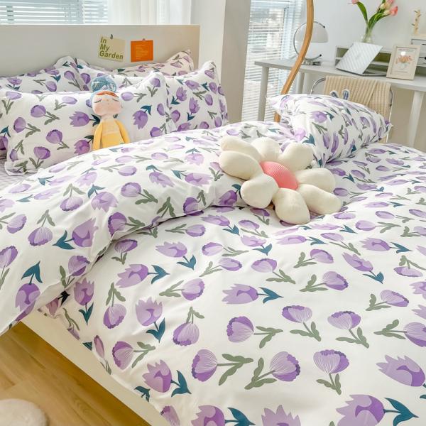 Buy 2024 Trend Simple Skin-Friendly Cotton Four-Piece Set for a Natural and Organic Bed at wholesale prices